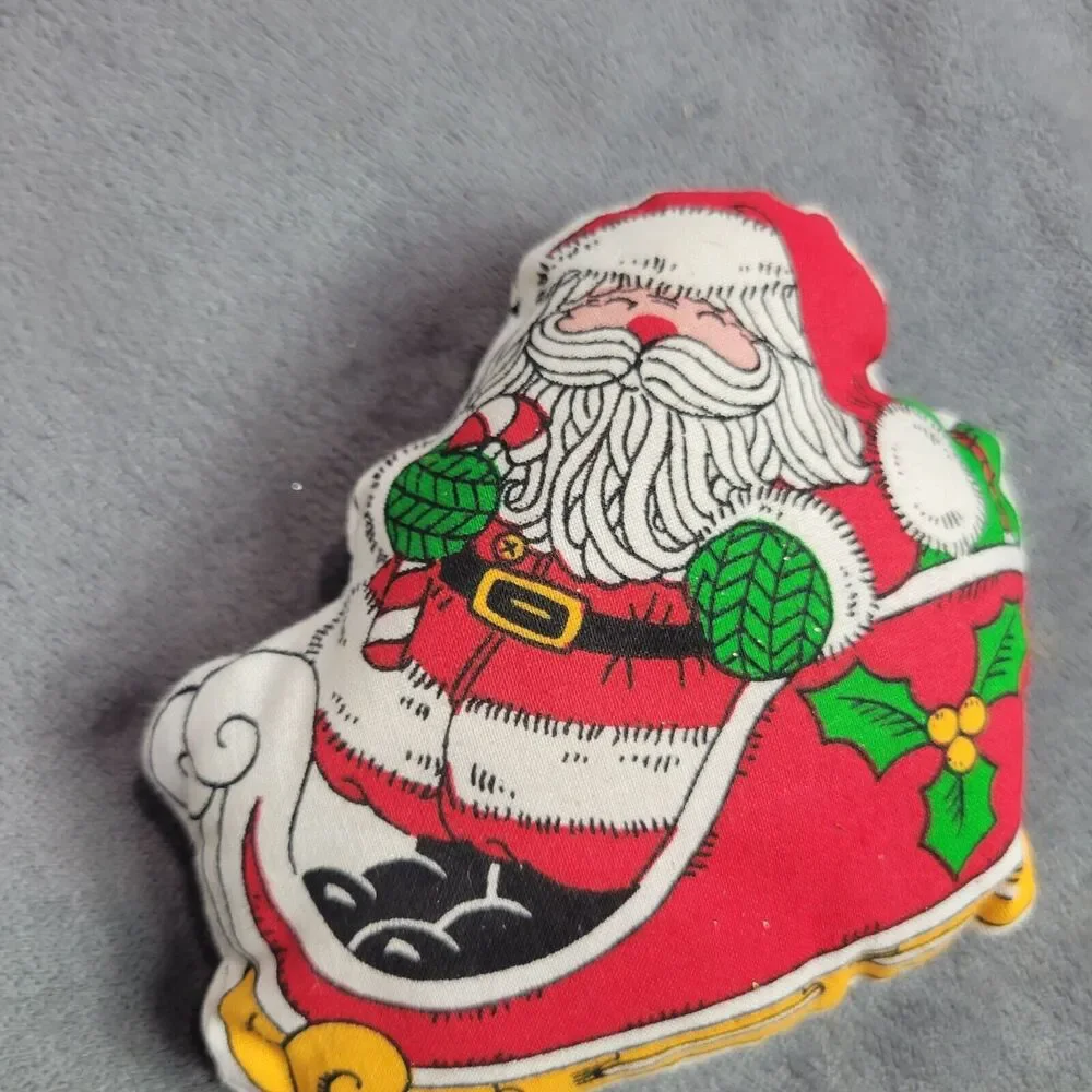 Santa‎ In Sleigh Christmas Pillow/Cushion - Festive Decor - Red/Green